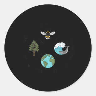 Sticker Rond Jour des terres Sauver Les Abeilles Plante Plus D'