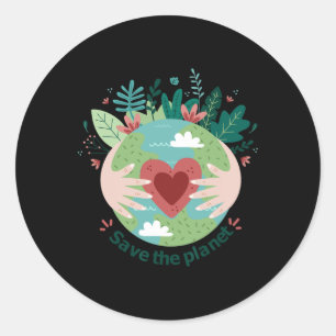 Sticker Rond Jour des terres Sauvez le Jour des terres des mère
