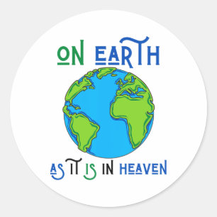 Sticker Rond Jour des terres Sur La Terre Comme Dans Le Ciel Di