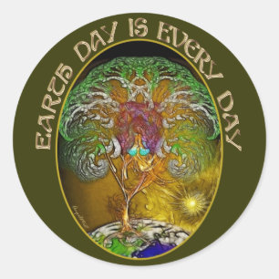 Sticker Rond Jour des terres tous les jours