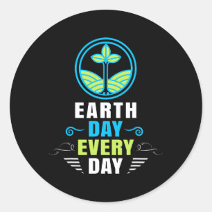Sticker Rond Jour des terres Tous Les Jours Pour Jour des terre