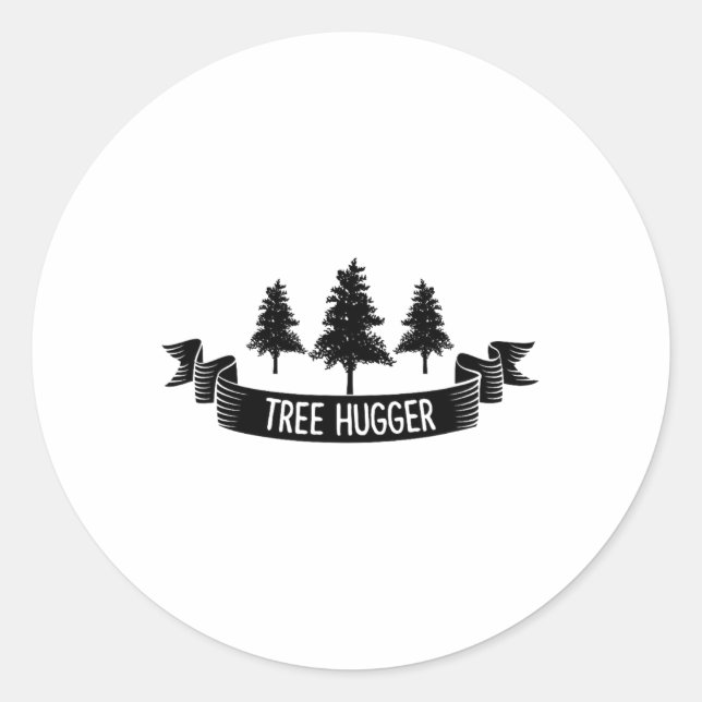 Sticker Rond Jour des terres Tree Hugger (Devant)