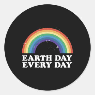 Sticker Rond Jour des terres vintage Tous Les Jours Rainbow Gru