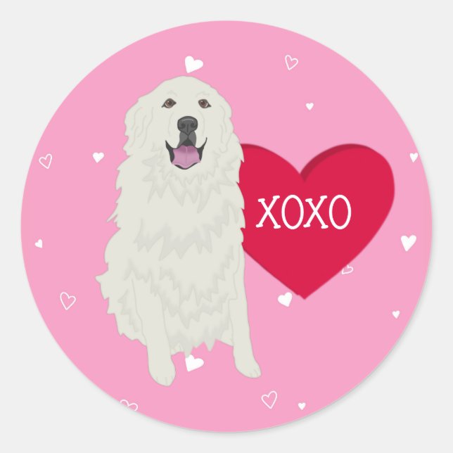 Sticker Rond Jour des Valentines des Grands Pyrénées (Devant)