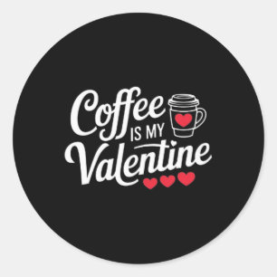 Sticker Rond Jour des Valentines du Louvain de café Tee Coffee