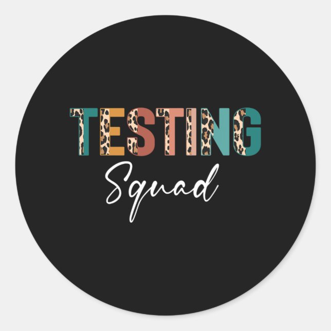 Sticker Rond Jour d'essai de l'enseignant de test Squad Leopard (Devant)