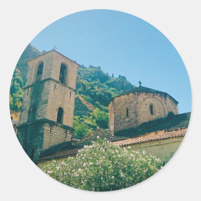 Sticker Rond Jour d'été à Kotor - Monténégro (Devant)