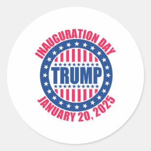 Sticker Rond Jour d'investiture de Trump 2025 États-Unis Patrio