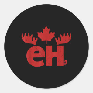 Sticker Rond Jour du Canada Drapeau canadien Feuille d'érable É