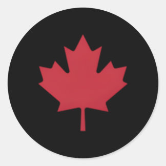 Sticker Rond Jour du Canada, drapeau rouge Feuille d'érable