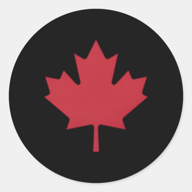 Sticker Rond Jour du Canada, drapeau rouge Feuille d'érable (Devant)