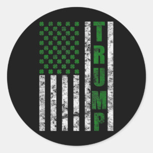 Sticker Rond Jour du drapeau américain Trump 2020, Saint-Patric