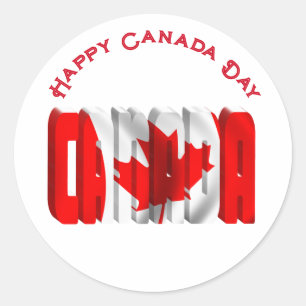 Sticker Rond Jour du drapeau du Canada CANADA