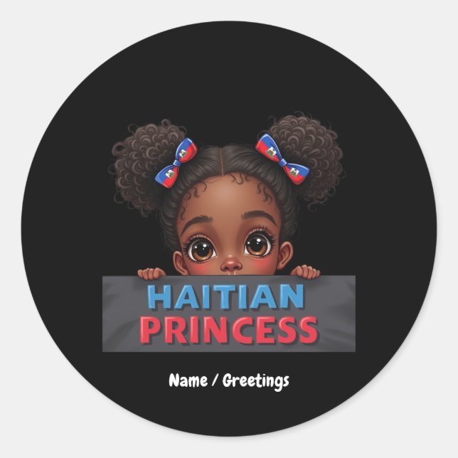 Sticker Rond Jour du drapeau haïtien Jour Princesse haïtienne (Devant)