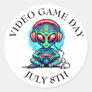 Sticker Rond Jour du jeu vidéo   8 juillet