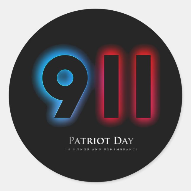 Sticker Rond Jour du patriote Vector 911 (Devant)