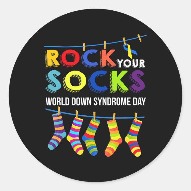 Sticker Rond Jour du syndrome de Down Votre connaissance des ch (Devant)