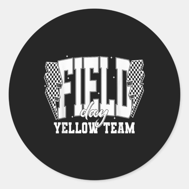 Sticker Rond Jour du terrain Jaune équipe Couleur Camp de guerr (Devant)