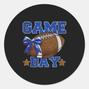 Sticker Rond Jour Football Saison Football Mama Girl Blue G