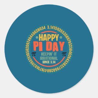Sticker Rond Jour heureux en restant irrationnel depuis 3.14