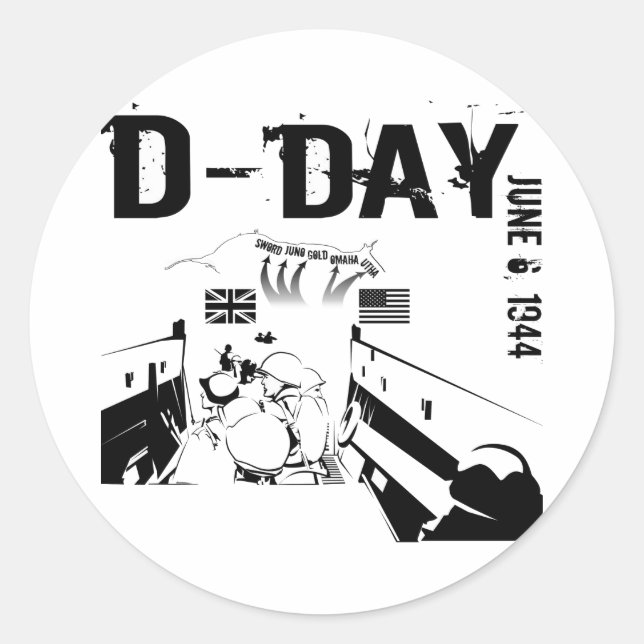Sticker Rond JOUR J 6 juin 1944 (Devant)