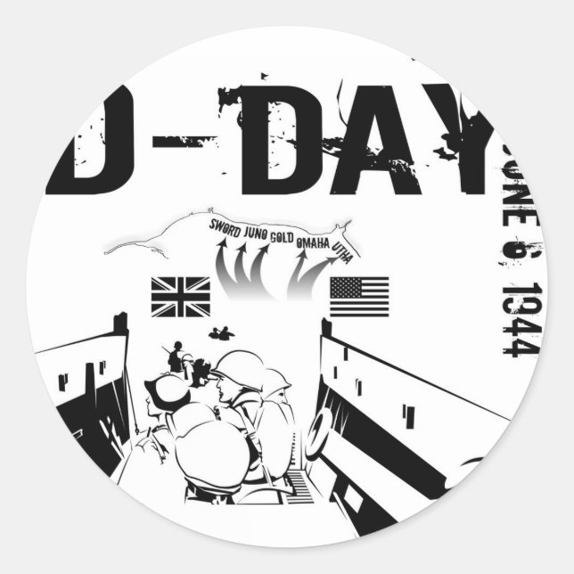 Sticker Rond JOUR J 6 juin 1944 (Devant)