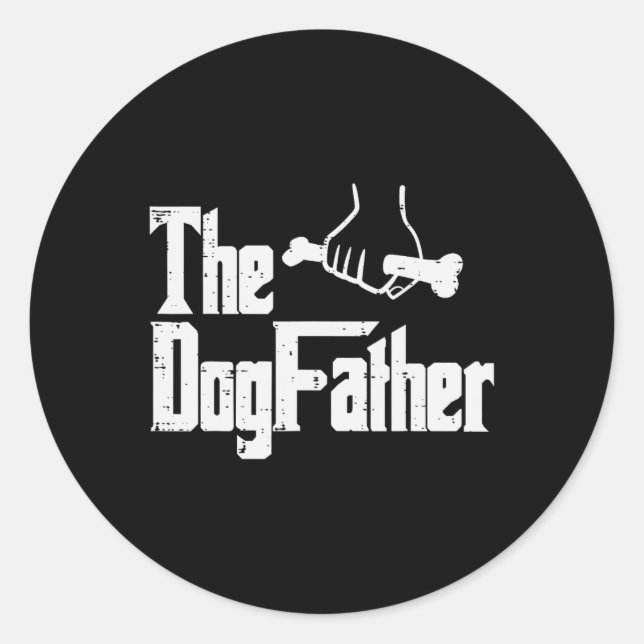 Sticker Rond Jour Le Chien Père Drôle Movie Pun Fur Papa Papa G (Devant)