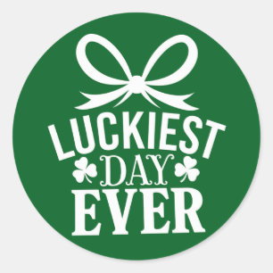 Sticker Rond Jour le plus chanceux Saint-Patrick irlandais chan