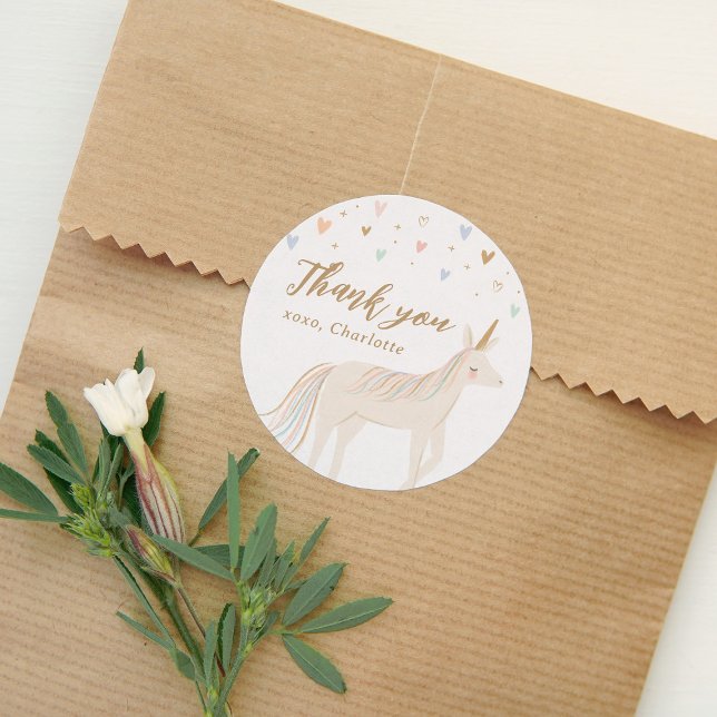 Sticker Rond Jour magique Pastel Unicorn Anniversaire (Créateur téléchargé)