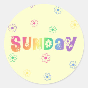 Sticker Rond Jour mignon de la semaine dimanche