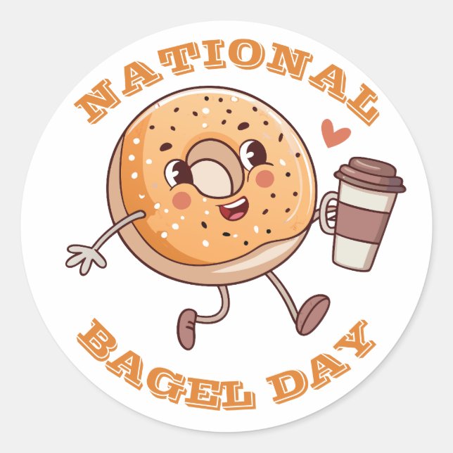 Sticker Rond Jour national du Bagel (Devant)