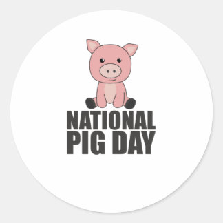 Sticker Rond Jour National Du Cochon Cochon Mélange Pour Jour D