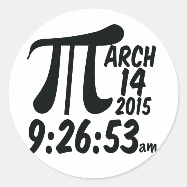 Sticker Rond Jour Pi 3/14/15 (Devant)