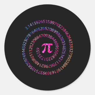 Sticker Rond Jour Pi 3.14 Chiffres Spiral Pi Enseignante Math F
