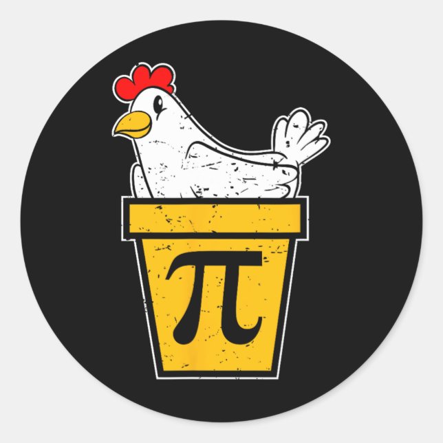 Sticker Rond Jour Pi Pot De Poulet (Devant)