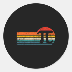 Sticker Rond Jour Pi vintage Math Pun Mathématiques Symbole Pi 