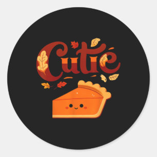 Sticker Rond Jour Pie Jour Pi Jour Thanksgiving Cutie Citrouill