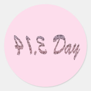 Sticker Rond Jour Pie Pink Pi