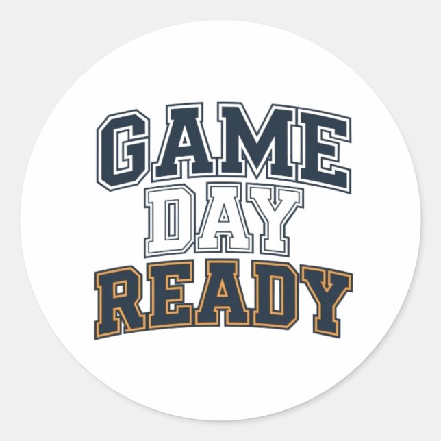 Sticker Rond Jour prêt - orange et bleu (Devant)