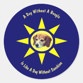Sticker Rond Jour sans Amoureux de les chiens Beagles