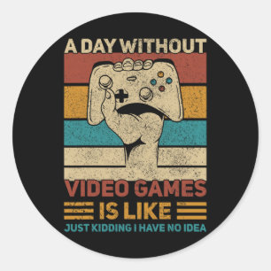Sticker Rond Jour Sans Vidéo Jeu Ado Garçon Jeu Vêtements Fun