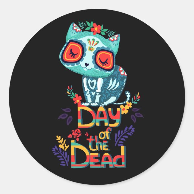 Sticker Rond Jour vectoriel du dessin animé mort (Devant)
