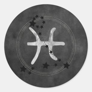 Sticker Rond Journal d'astrologie du poisson jumeau de Poissons