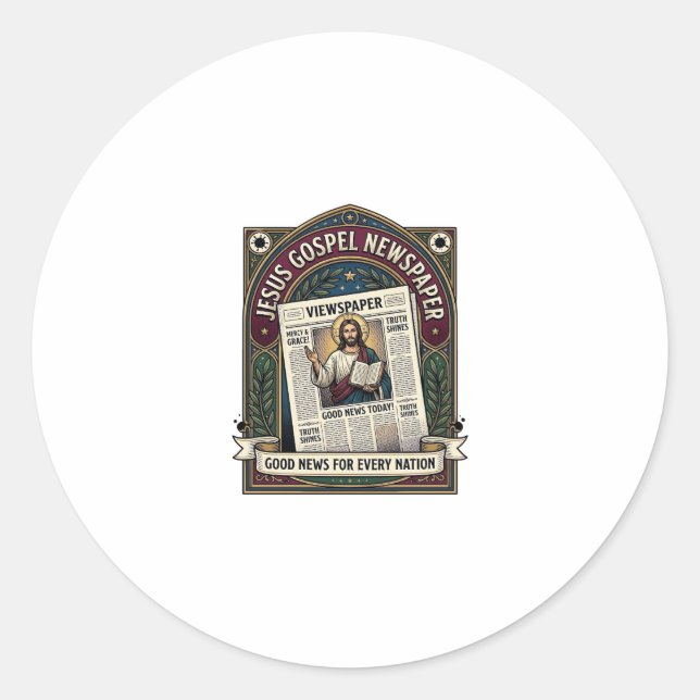 Sticker Rond Journal de l'Évangile de Jésus Journal chrétien F (Devant)