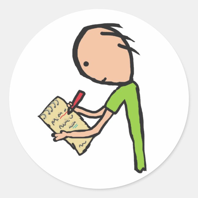 Sticker Rond Journaliste (Devant)