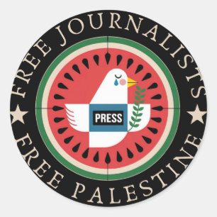 Sticker Rond Journalistes libres Libérez la Palestine