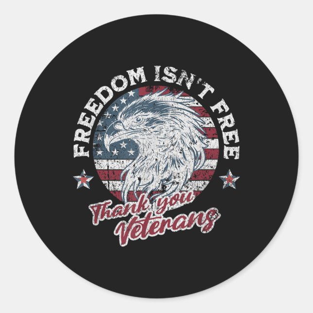 Sticker Rond Journée commémorative des vétérans du Merci libre (Devant)
