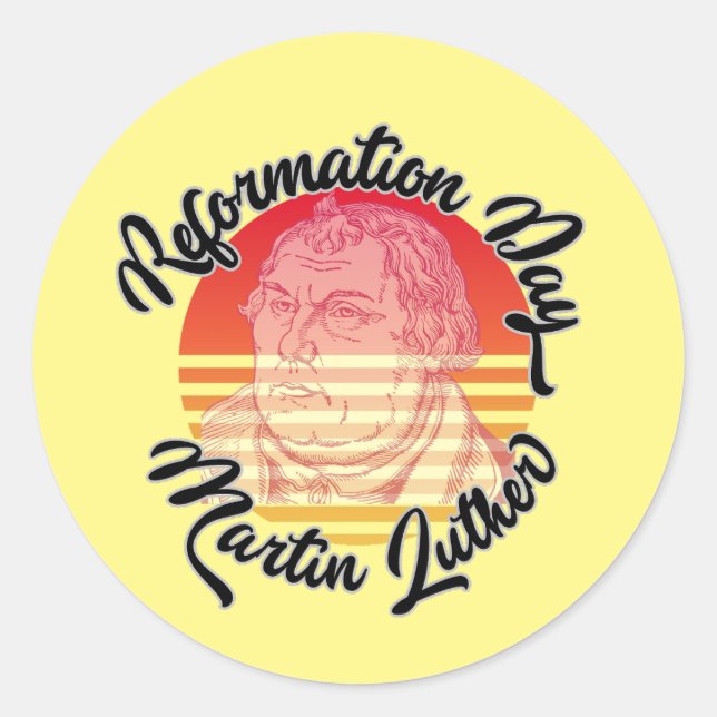 Sticker Rond Journée de la réforme Vintage Martin Luther (Devant)