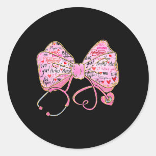 Sticker Rond Journée de la Saint-Valentin infirmière 2025 Steth