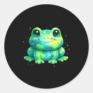 Sticker Rond Journée de la Terre 2026 art grenouille 